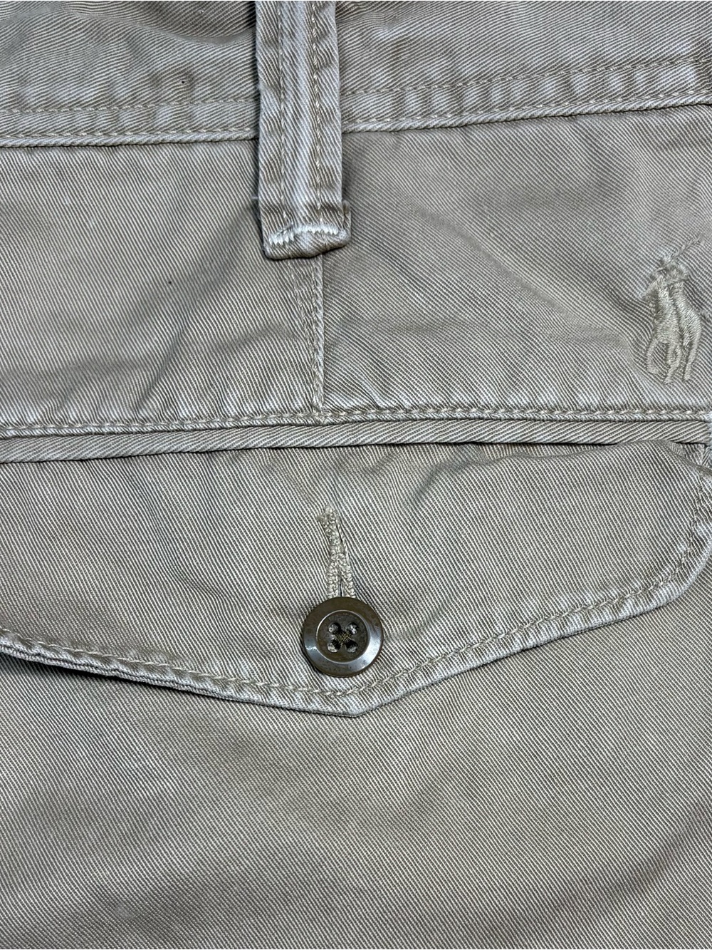 Polo Ralph Lauren•Chino Style•Shorts•Khaki•Flat Front•5 Pocket•Sz 34•Drawstring - Picture 11 of 16